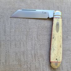 VA SALE K'roo Bleached Kudu Bone Sheepsfoot English Jack..Rwl34. .4.25..caps & bolsters..coa & slip 