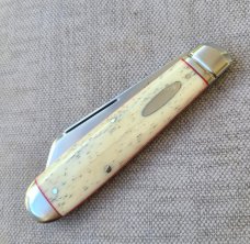 VA SALE K'roo Bleached Kudu Bone Sheepsfoot English Jack..Rwl34. .4.25..caps & bolsters..coa & slip 