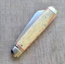 VA SALE K'roo Bleached Kudu Bone Sheepsfoot English Jack..Rwl34. .4.25..caps & bolsters..coa & slip 