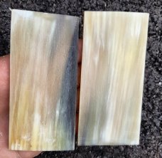 Yak Horn Knife Handle Blanks Pair