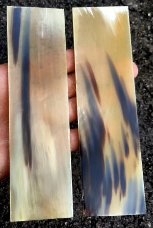 Yak Horn Knife Handle Blanks Pair 6-1/4"