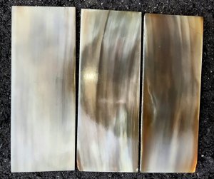 Large Honey Horn Knife Handle Blanks 3-pieces