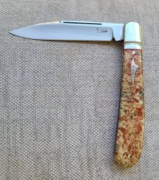 SALE K'roo Dyed Maple Burl Zulu..Rwl34. .3.75..fluted bolsters..Fang shield..coa & slip 