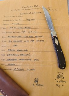 SALE K'roo Custom African Blackwood Wharnie Slimline..4"..Rwl34..filework..coa and slip 