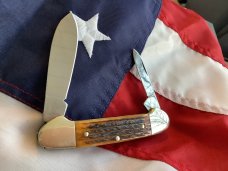 Vintage Boker (Tree Brand) 2 Blade Barlow w/ Nice Bone Handles