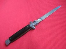 Older "INOX" Italian 9" Dark Horn Switchblade Knife.
