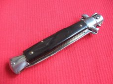 Older "INOX" Italian 9" Dark Horn Switchblade Knife.