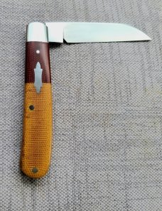 T A Davison Swayback Wharnie .3.75"..Micarta bolsters & scales...Cpm154..jeweled liners..#2374..New 