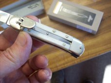 Hubertus Knife Solingen, Germany Small 08 White Smooth Bone 5 3/4 " Open Lillyput NIB