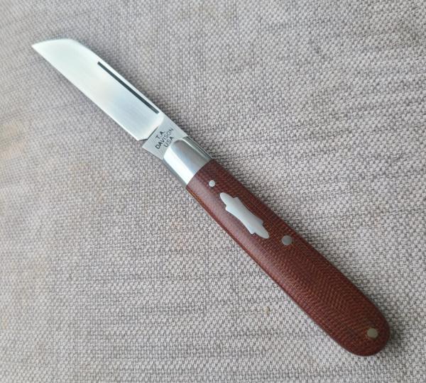 T A Davison Sheepsfoot Straight Jack...3 3/8..Canvas Micarta scales...Cpm154..jeweled liners..#1260