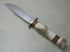 Marbles Gladstone Mich. USA Stag/Stag Expert Fixed Blade Sheath Knife in Box