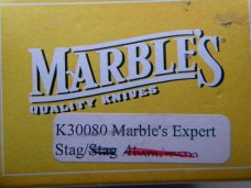 Marbles Gladstone Mich. USA Stag/Stag Expert Fixed Blade Sheath Knife in Box