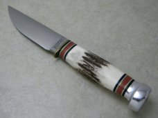 Marbles Gladstone Mich. USA Stag/Aluminum Plainsman Fixed Blade Sheath Knife in Box