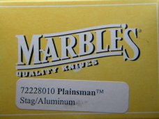 Marbles Gladstone Mich. USA Stag/Aluminum Plainsman Fixed Blade Sheath Knife in Box
