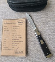 Michael du Plessis, MDK, African Blackwood Coffin Jack...N690...3.75 closed..coa and pouch 
