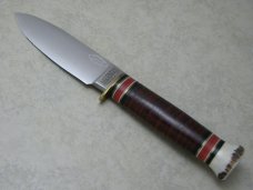 Marbles Gladstone Mich. USA Leather/Stag Sport Fixed Blade Sheath Knife in Box