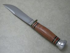 Marbles Gladstone Mich. USA Tigerwood/Aluminum Expert Fixed Blade Sheath Knife in Box