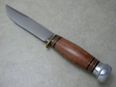 Marbles Gladstone Mich. USA Tigerwood/Aluminum Expert Fixed Blade Sheath Knife in Box