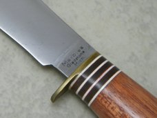 Marbles Gladstone Mich. USA Tigerwood/Aluminum Campercraft Fixed Blade Sheath Knife in Box