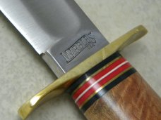 Marbles Gladstone Mich. USA Burl/Stag 7" Ideal Fixed Blade Sheath Knife in Box