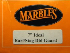 Marbles Gladstone Mich. USA Burl/Stag 7" Ideal Fixed Blade Sheath Knife in Box