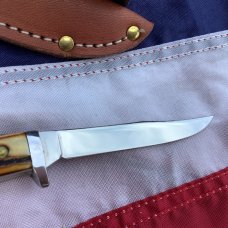 Colonel Coon 6 & 1/4" Fixed Blade Knife w/ Geniune Stag Handles +Original Sheath & Box