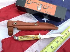 Colonel Coon 6 & 1/4" Fixed Blade Knife w/ Geniune Stag Handles +Original Sheath & Box