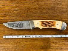 Frost Cutlery 10-162FW "Little Coon Skinner II" Drop Point Hunting Knife w/Stag Scales Japan