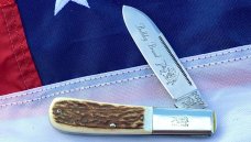 2007 Bulldog Brand, HAND MADE 1 Blade Barlow with Great Stag Handles -NOS -M/NM