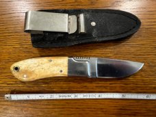 Frost Cutlery 5 7/8" Drop Point Hunting Knife w/Smooth Bone Scales