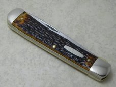 Western USA S-693 D Jigged Delrin Linerlock 1 Blade Trapper Knife with Raccoon Etch c.1980