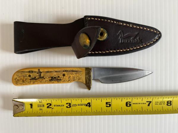 Parker Duxbak Limited Edition Drop Point Hunting Knife w/Scrimshaw Ivory Micarta Handle SN#70/500