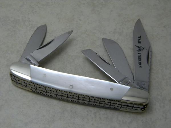 Frost & Son Japan Pearl Custom 5 Blade Stockman Knife