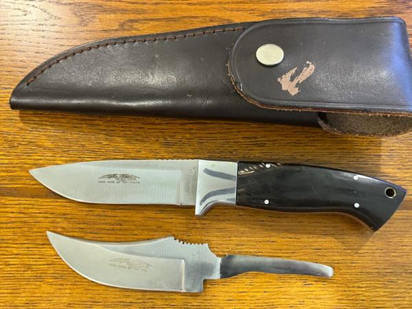 Parker Cut. Co. Tak Fukuta Convertable 2-Blade Hunting Knife w/Buffalo Horn Scales Japan -- RARE!!!