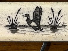 Spouting Whale F&F Inc. CS-34 & CS-35 His & Hers Scrimshaw Pocket Knife Set SN#495 Japan