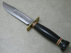 Marbles Gladstone Mich. USA Black Micarta/Black Micarta 6" Survival Fixed Blade Sheath Knife in Box