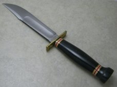 Marbles Gladstone Mich. USA Black Micarta/Black Micarta 6" Survival Fixed Blade Sheath Knife in Box