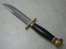 Marbles Gladstone Mich. USA Black Micarta/Brass 6" Survival Fixed Blade Sheath Knife