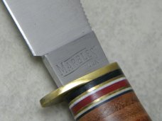 Marbles USA Stacked Leather/Stag Woodcraft Fixed Blade Sheath Knife in Box c.2000's