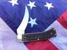 Boker Large 4.5" Lockback folding Hunter/skinner Knife w/ Nice Green Bone HandleS