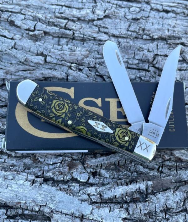 CASE XX ** SFO 2023 YELLOW ROSES BONE DIAMOND SHIELD MINI TRAPPER