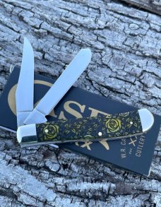 CASE XX ** SFO 2023 YELLOW ROSES BONE DIAMOND SHIELD MINI TRAPPER