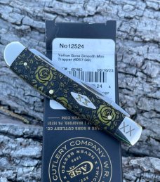CASE XX ** SFO 2023 YELLOW ROSES BONE DIAMOND SHIELD MINI TRAPPER