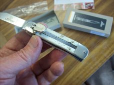 Hubertus Knife Solingen, Germany Small 08 White Smooth Bone 5 3/4 " Open Lillyput NIB