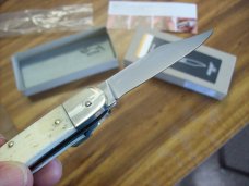 Hubertus Knife Solingen, Germany Small 08 White Smooth Bone 5 3/4 " Open Lillyput NIB