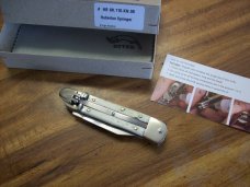 Hubertus Knife Solingen, Germany Small 08 White Smooth Bone 5 3/4 " Open Lillyput NIB