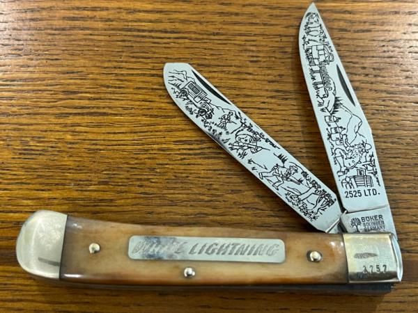 Boker Tree Brand 1980 "White Lightning" Limited Edition Trapper Knife SN#2757 Germany