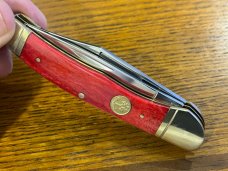 Boker Tree Brand 2-Blade Trapper Folding Knife w/Smooth Red Bone Scales Germany
