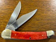 Boker Tree Brand 2-Blade Trapper Folding Knife w/Smooth Red Bone Scales Germany