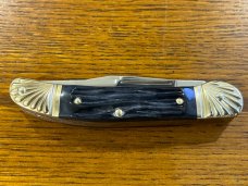 Boker Tree Brand Limited Edition 2-Blade Trapper Folding Knife w/Jigged Blue Stag Scales SN#674 Germ